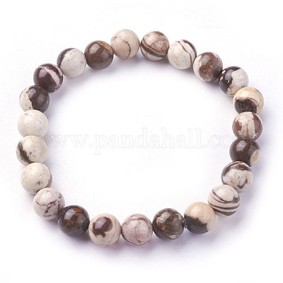Natural Zebra Jasper Beads Stretch Bracelets&nbsp;BJEW-F380-01-B04-1