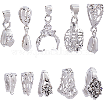 Wholesale 50Pcs 10 Styles Filigree Rack Plating Brass Pendant Pinch ...