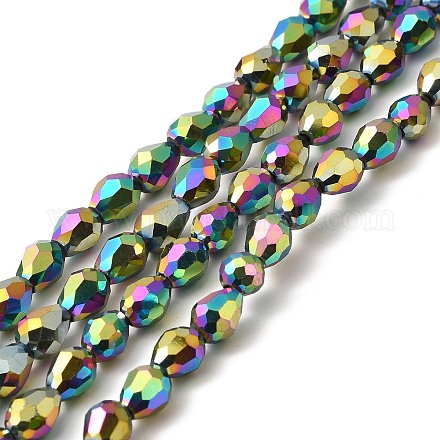 Electroplate Glass Bead Strands EGLA-R045-7x6mm-03-1