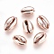 Electroplated Shell Beads, Cowrie Shells, Rose Gold, 15~20x10~12x5~6mm, Hole: 12~14x2~3mm