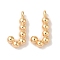 Brass Pendants, Cadmium Free & Nickel Free & Lead Free, Letter Charms, Real 18K Gold Plated, 13x6x2mm, Hole: 1mm