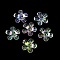 Transparent Acrylic Beads, UV Color Plated, Flower, Mixed Color, 29x30x5.3mm, Hole: 2mm