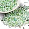 Two Tone Baking Paint Glass Seed Beads, Faceted Bicone, Light Green, 4.5x4mm, Hole: 1mm, about 6428pcs/pound