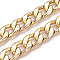 Aluminum Curb Chains, Diamond Cut Cuban Link Chains, Unwelded, Light Gold, 21x14x4mm
