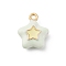 Alloy Enamel Charms, Star Charm, Golden, Honeydew, 14.5x11.5x4.5mm, Hole: 1.5mm