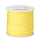 Nylon Braided Cord, Chinese Knotting Cord for Bracelet Jewelry Making Macrame Craft, Champagne Yellow, 0.8mm, about 98.43yards/roll(90m/roll)
