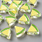 Transparent Enamel Acrylic Beads, Watermelon, Champagne Yellow, 23.5x25.5x9mm, Hole: 3.5mm