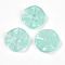 Transparent Glass Beads, Round with Leaf, Aquamarine, 25.5x5.5mm, Hole: 1.6mm