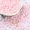 3/0 Glass Seed Beads, Opaque Colours Luster, Round, Pink, 5~5.5x3~3.5mm, Hole: 1.5~1.6mm, about 3488pcs/pound