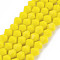 Opaque Solid Color Glass Beads Strands, Imitation Jade, Faceted, Bicone, Yellow, 4.5x4mm, Hole: 0.8~1mm, about 75~78pcs/strand, 28~29cm