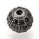Brass Micro Pave Cubic Zirconia Beads&nbsp;X-ZIRC-Q013-10mm-143B-3