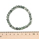 Natural Green Spot Jasper Bead Stretch Bracelets&nbsp;BJEW-K212-A-017-6