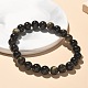 Natural Golden Sheen Obsidian Bead Stretch Bracelets&nbsp;BJEW-K212-B-020-1
