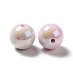 UV Plating Opaque Rainbow Iridescent Acrylic Beads&nbsp;MACR-D063-01B-03-3