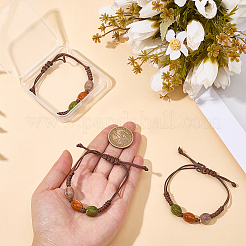 3Pcs Handmade Porcelain Beads Braided Bead Bracelets for Men Women&nbsp;BJEW-CP0001-01A