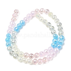 Electroplate Glass Beads Strands&nbsp;EGLA-D300-06-6mm-25