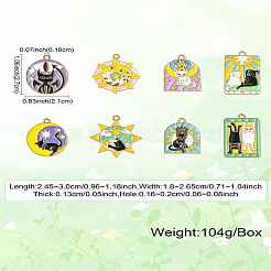 40Pcs 8 Styles Zinc Alloy Enamel Pendants&nbsp;FIND-CJ0003-79