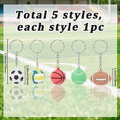 5Pcs 5 Styles Plastic Keychains&nbsp;KEYC-SP0001-59