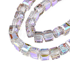Electroplate Transparent Glass Beads Strands&nbsp;EGLA-N002-28-C01