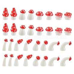 32Pcs 8 Style Luminous Mushroom Resin Display Ornaments&nbsp;DJEW-TA0001-02