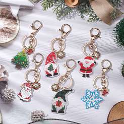 Christmas Theme Printed Acrylic Pendants Keychain&nbsp;KEYC-JKC00887