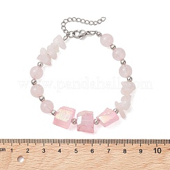 Natural Rose Quartz Beaded Bracelets for Women&nbsp;BJEW-TA00713-01