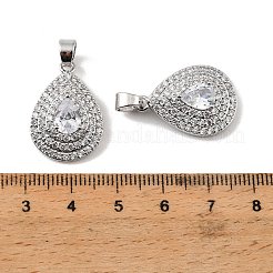 Brass & Clear Cubic Zirconia Pendants&nbsp;KK-G558-01P