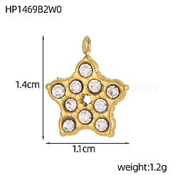 304 Stainless Steel Micro Pave Cubic Zirconia Pendants&nbsp;STAS-OY008-67G