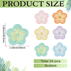 24Pcs 6 Colors Plum Blossom Cloth Ornament Accessories&nbsp;DIY-MA0006-95
