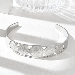 Religion 201 Stainless Steel Saint Benedict Hollow Open Cuff Bangles&nbsp;SA-CBA3211-01P
