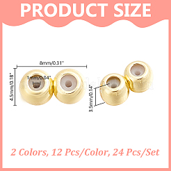 24Pcs 2 Colors Brass Beads&nbsp;KK-HY0004-37