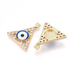 Brass Micro Pave Clear Cubic Zirconia Pendants for Women&nbsp;KK-T070-90A-02