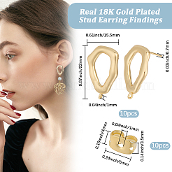 Brass Stud Earring Findings&nbsp;KK-BBC0017-89