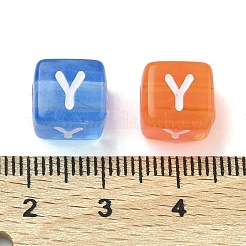 Spray Painted Transparent Acrylic Beads&nbsp;MACR-K365-07Y