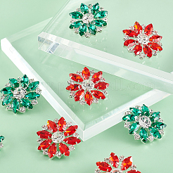 8Pcs 2 Colors 1-Hole Alloy Rhinestone Shank Buttons&nbsp;BUTT-GA0001-16