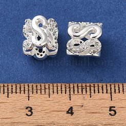Rack Plating Brass Pave Clear Cubic Zirconia European Beads&nbsp;KK-M285-23S