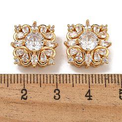 Brass Micro Pave Cubic Zirconia Beads&nbsp;KK-U037-03G-01