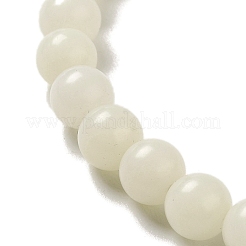 Synthetic Turquoise & White Jade Bodhi Root Beaded Stretch Bracelet with Cinnabar Lucky Bag Charm&nbsp;BJEW-B080-02