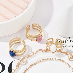 304 Stainless Steel Multi-layer Open Cuff Rings&nbsp;RJEW-Z078-07G