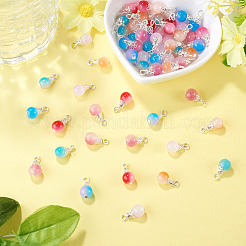 60Pcs 6 Colors Glass Pendants&nbsp;PALLOY-TAC0301