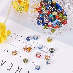 Polymer Clay Rhinestone European Beads&nbsp;CPDL-NB0001-07