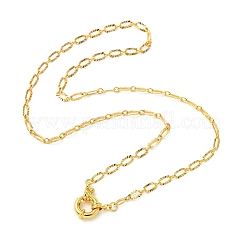 3.5MM Brass Textured Oval Link Chain Necklaces with Spring Ring Clasps&nbsp;NJEW-JN06464
