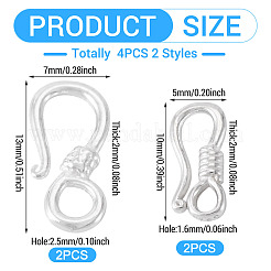 4Pcs 2 Styles Sterling Silver Hook Clasps&nbsp;STER-TA0001-47