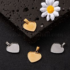 4Pcs 2 Colors 304 & 201 Stainless Steel Pendant Cabochon Settings&nbsp;STAS-FS0001-20M