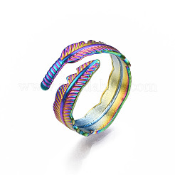 Feather Cuff Rings&nbsp;RJEW-N038-028