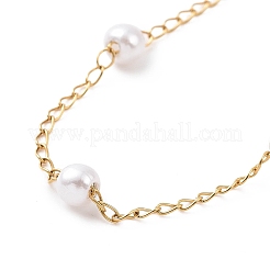 PVD Vacuum Plating 304 Stainless Steel Beaded Necklaces&nbsp;NJEW-E064-06G