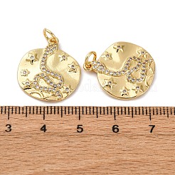 Brass Micro Pave Cubic Zirconia Pendants&nbsp;KK-P308-79G