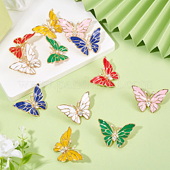 12Pcs 6 Colors Butterfly Enamel Pins&nbsp;JEWB-TA0001-24