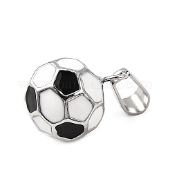 Football 304 Stainless Steel Enamel Pendants&nbsp;STAS-M121-08P