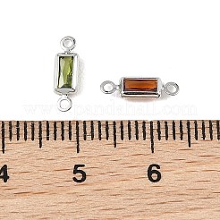 SHEGRACE Brass Pave Cubic Zirconia Rectangle Connector Charms&nbsp;XGRQ2O840-445P